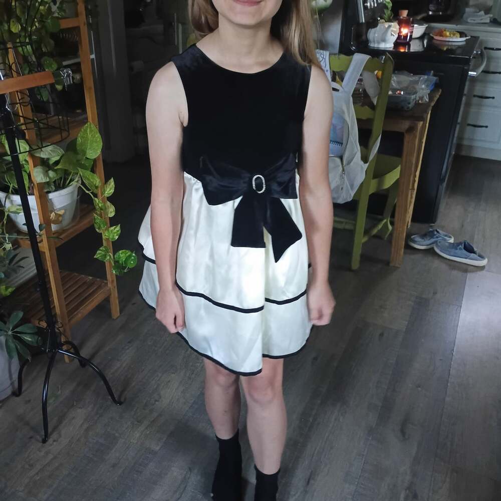 Black and White Bow Dress Blueberi Boulevard Girls' Black and White Dress